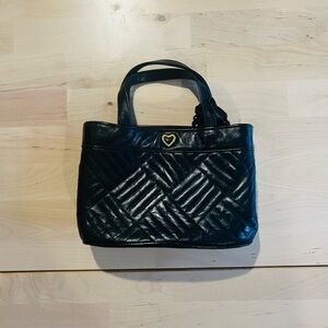 Vintage Sepcoeur Paris Black Quilted Leather Shoulder Bag – Made in France